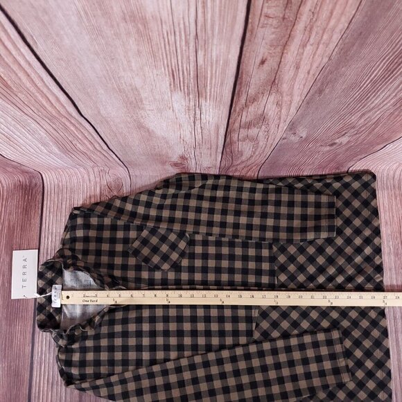 NWT Terra SJ Apparel Womens Size Small Taupe Button Front Shirt Tunic Top $113 - Picture 12 of 13